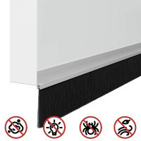 Produktbild för Självhäftande dörrborstlist 12 pcs Silver 100 cm