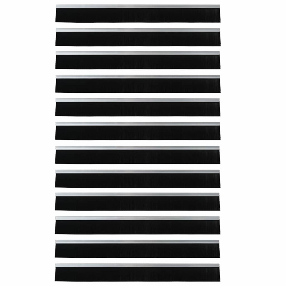 Produktbild för Självhäftande dörrborstlist 12 pcs Silver 100 cm