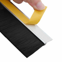 Produktbild för Självhäftande dörrborstlist 12 pcs Silver 100 cm