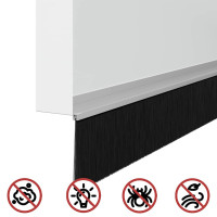 Produktbild för Självhäftande dörrborstlist 12 pcs Silver 100 cm