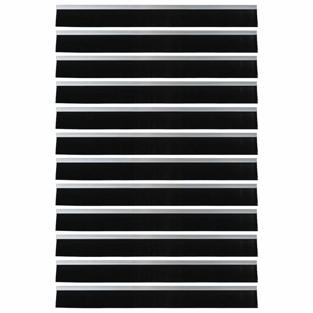 Produktbild för Självhäftande dörrborstlist 12 pcs Silver 100 cm