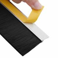 Produktbild för Självhäftande dörrborstlist 12 pcs Silver 100 cm