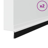 Produktbild för Självhäftande dörrborstlist 2 pcs Vit 100 cm Aluminiumlegering