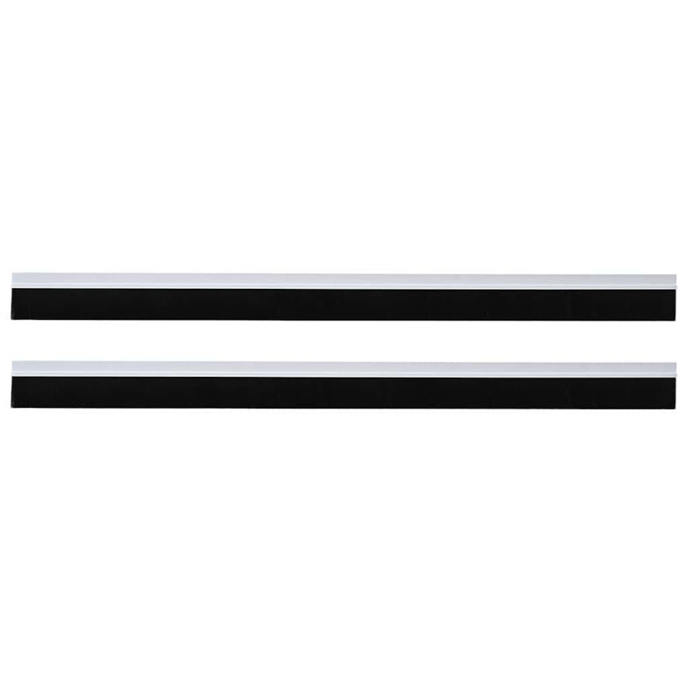 Produktbild för Självhäftande dörrborstlist 2 pcs Vit 100 cm Aluminiumlegering