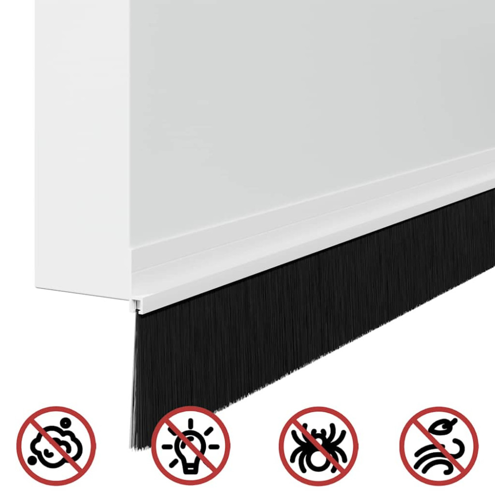 Produktbild för Självhäftande dörrborstlist 2 pcs Vit 100 cm Aluminiumlegering