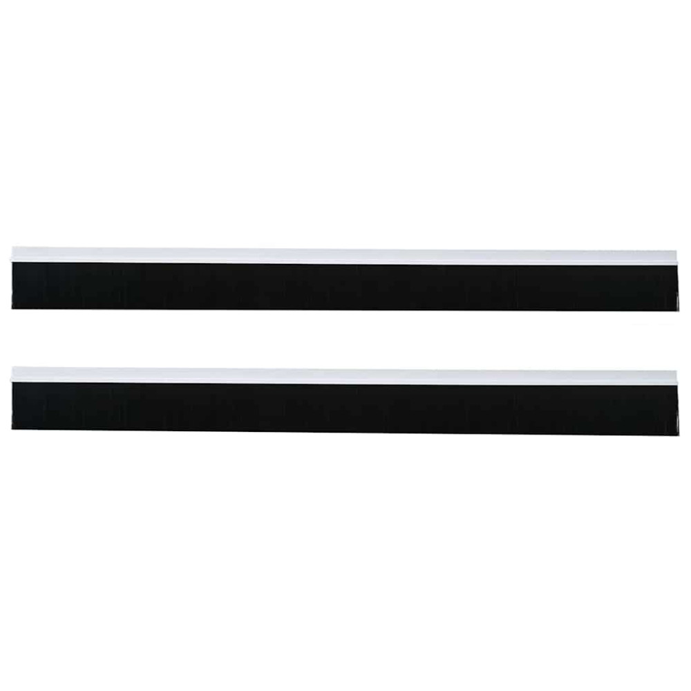 Produktbild för Självhäftande dörrborstlist 2 pcs Vit 100 cm Aluminiumlegering