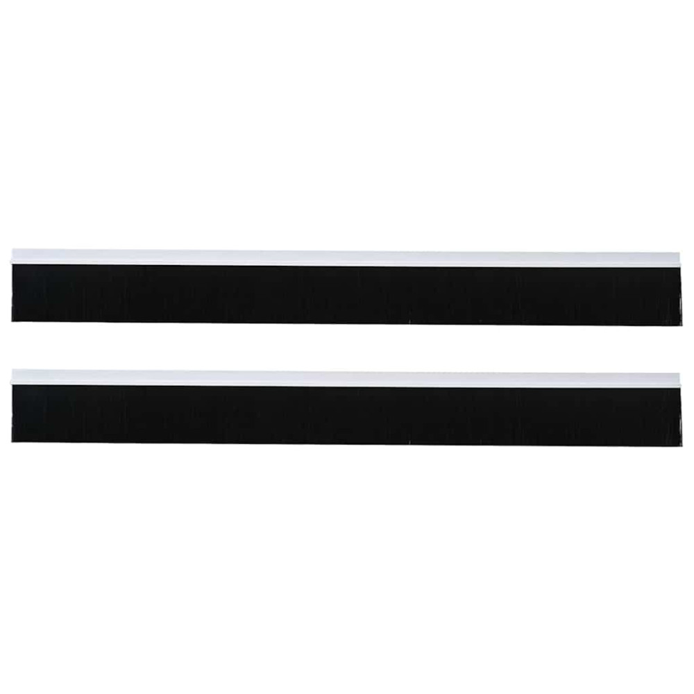 Produktbild för Självhäftande dörrborstlist 2 pcs Vit 100 cm Aluminiumlegering