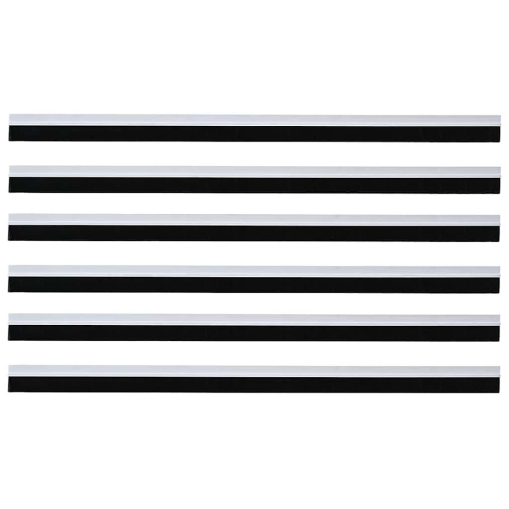 Produktbild för Självhäftande dörrborstlist 6 pcs Vit 100 cm Aluminiumlegering