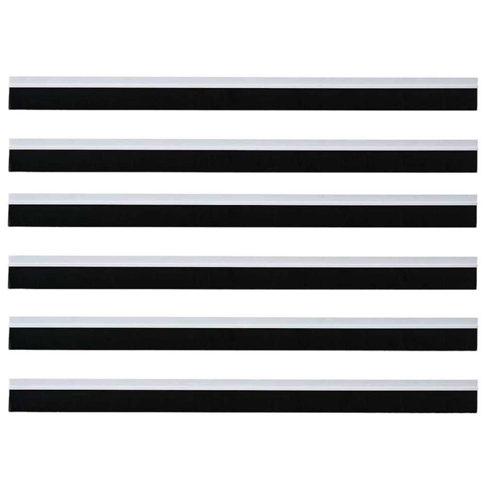 Produktbild för Självhäftande dörrborstlist 6 pcs Vit 100 cm Aluminiumlegering