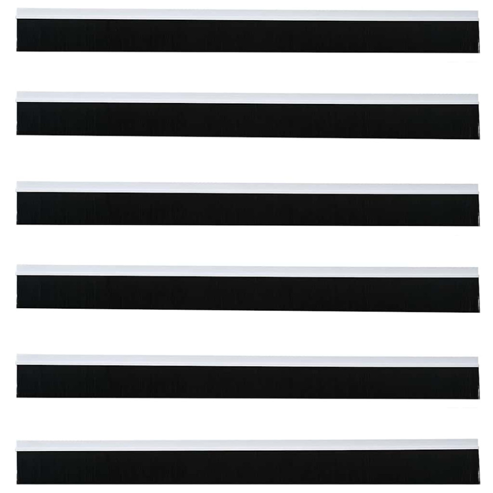 Produktbild för Självhäftande dörrborstlist 6 pcs Vit 100 cm Aluminiumlegering