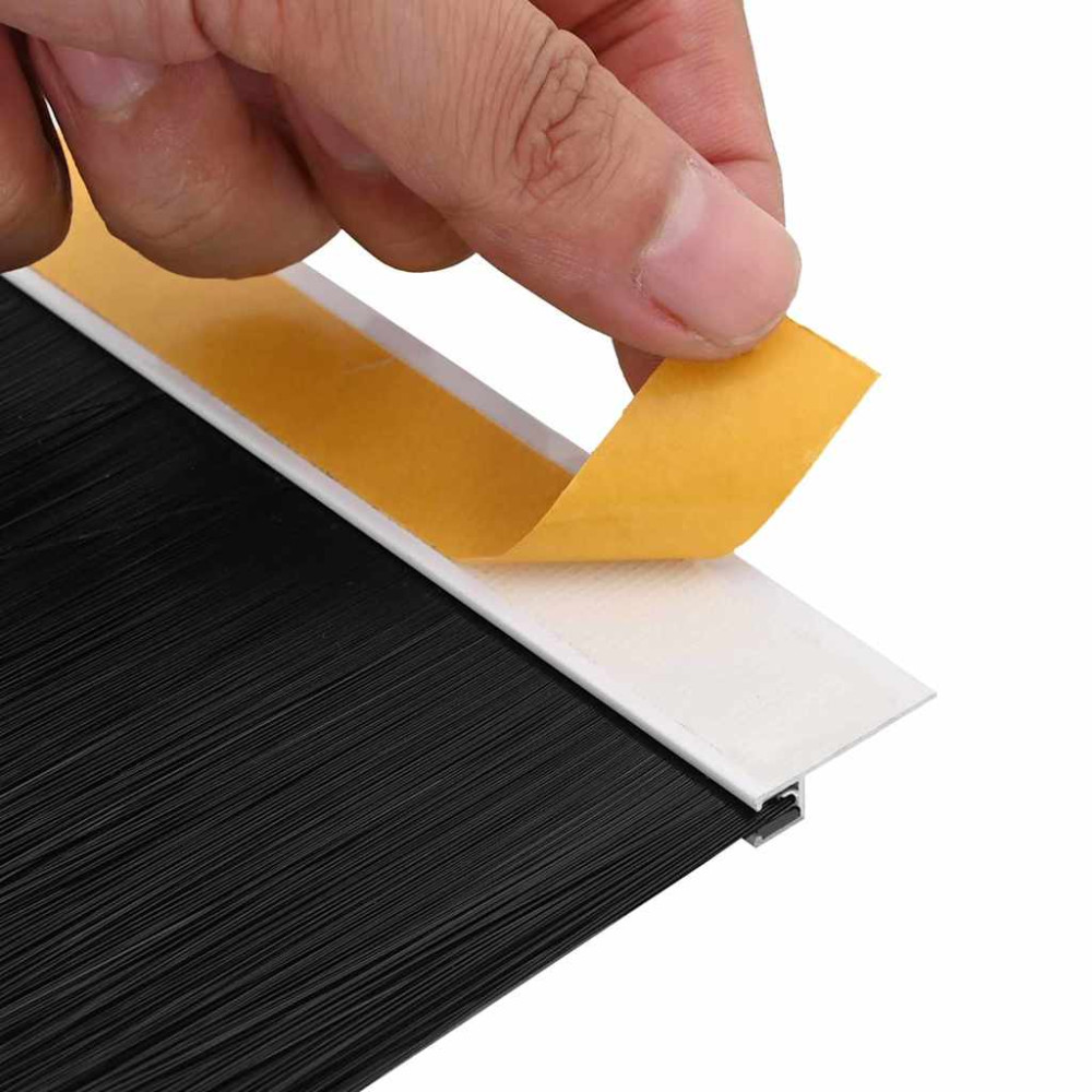 Produktbild för Självhäftande dörrborstlist 6 pcs Vit 100 cm Aluminiumlegering