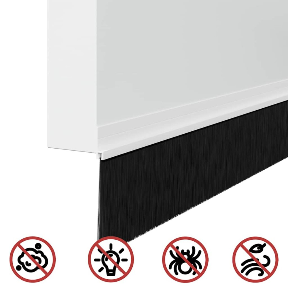 Produktbild för Självhäftande dörrborstlist 6 pcs Vit 100 cm Aluminiumlegering