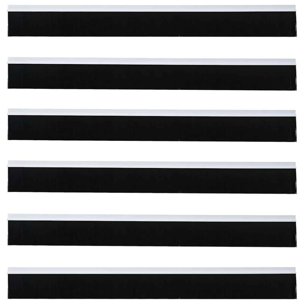 Produktbild för Självhäftande dörrborstlist 6 pcs Vit 100 cm Aluminiumlegering