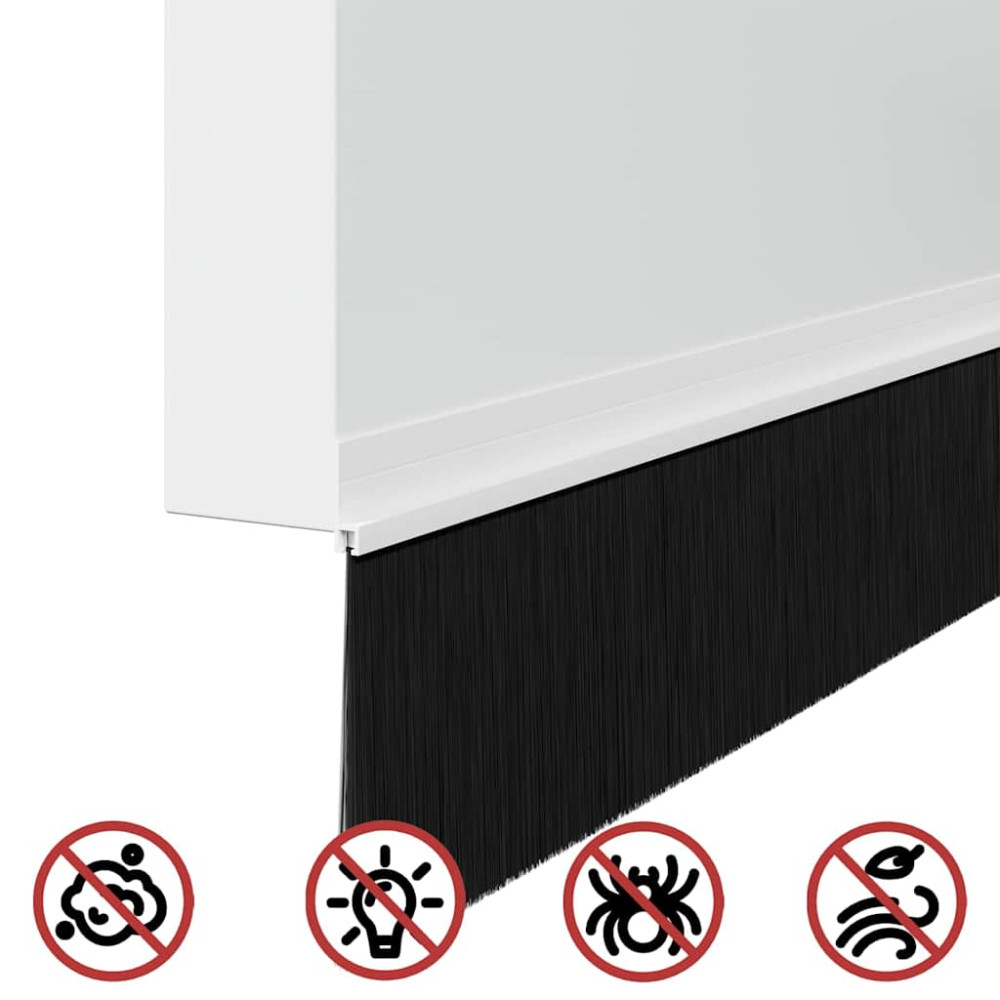 Produktbild för Självhäftande dörrborstlist 6 pcs Vit 100 cm Aluminiumlegering