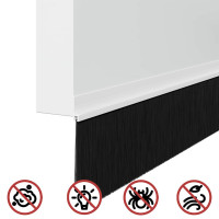 Produktbild för Självhäftande dörrborstlist 6 pcs Vit 100 cm Aluminiumlegering