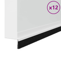 Produktbild för Självhäftande dörrborstlist 12 pcs Vit 100 cm Aluminiumlegering