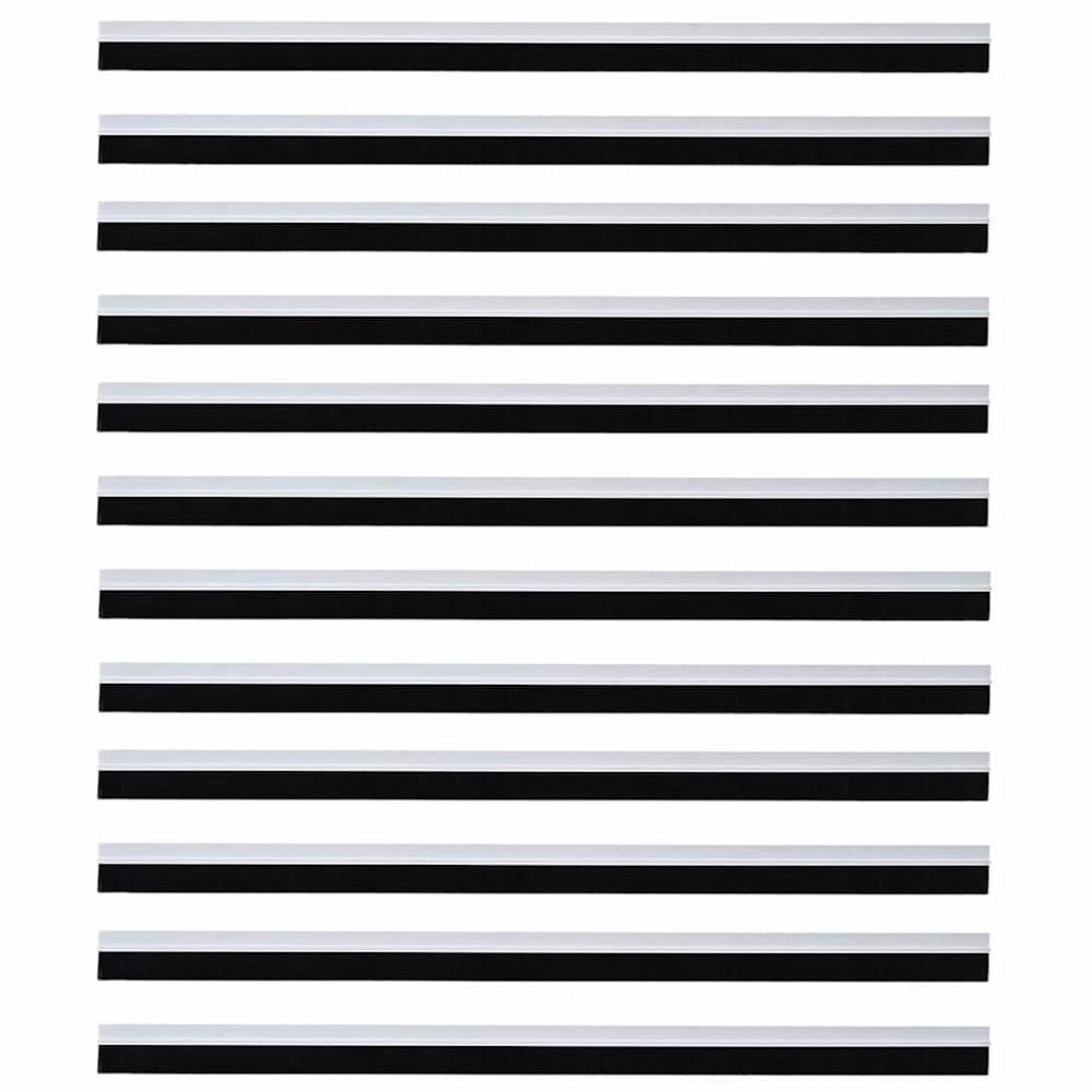 Produktbild för Självhäftande dörrborstlist 12 pcs Vit 100 cm Aluminiumlegering