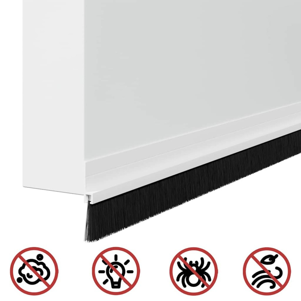 Produktbild för Självhäftande dörrborstlist 12 pcs Vit 100 cm Aluminiumlegering