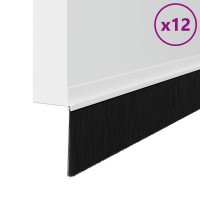 Produktbild för Självhäftande dörrborstlist 12 pcs Vit 100 cm Aluminiumlegering