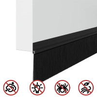 Produktbild för Självhäftande dörrborstlist 2 pcs Svart 100 cm