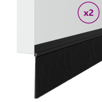 Produktbild för Självhäftande dörrborstlist 2 pcs Svart 100 cm
