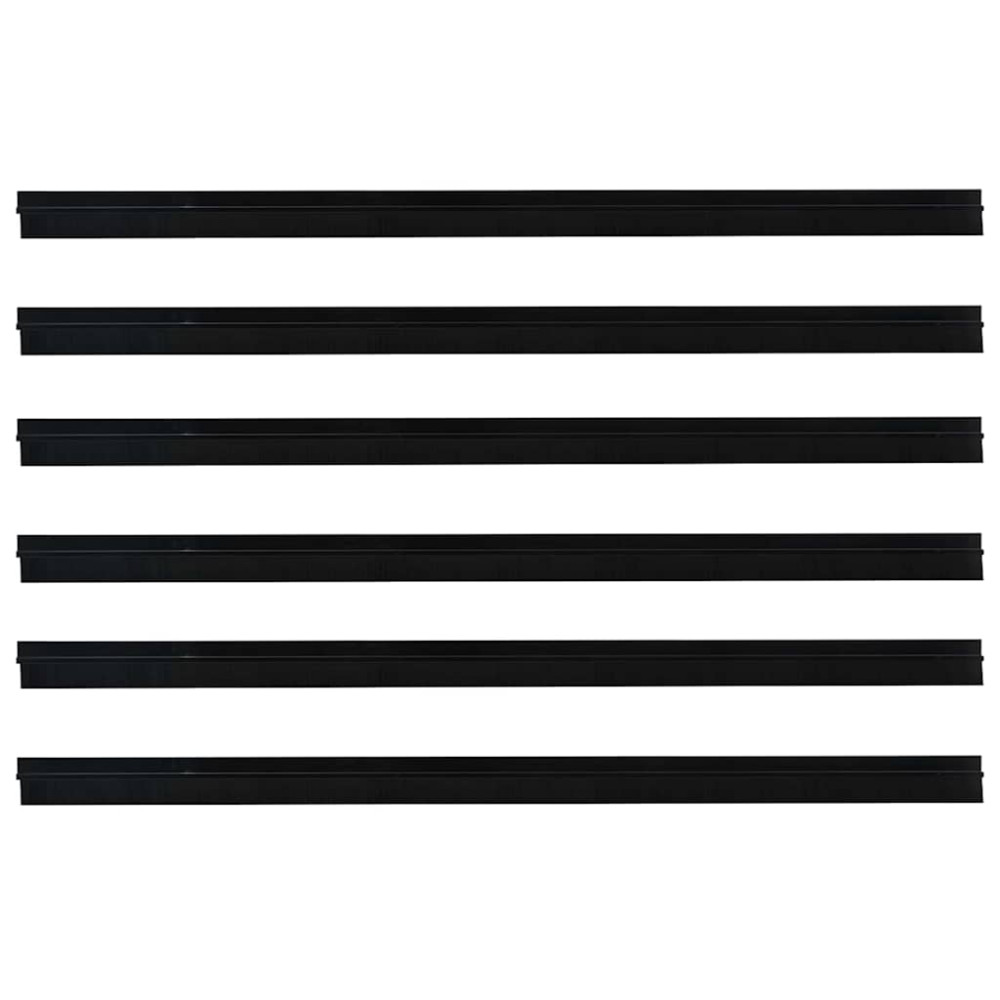 Produktbild för Självhäftande dörrborstlist 6 pcs Svart 100 cm