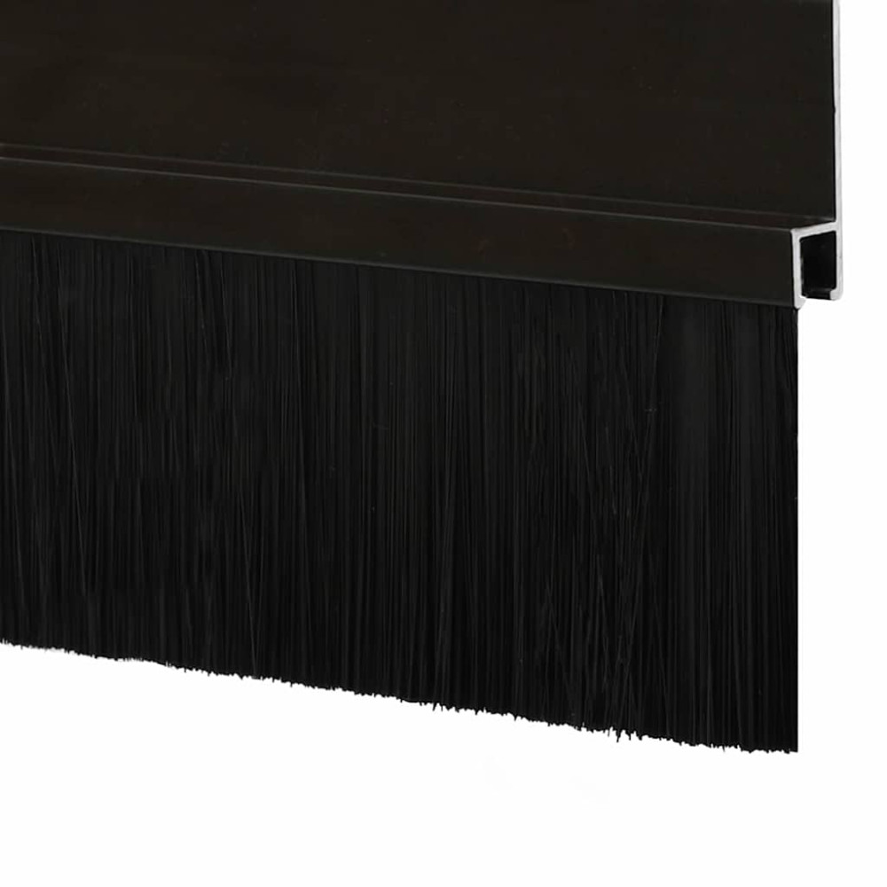 Produktbild för Självhäftande dörrborstlist 6 pcs Svart 100 cm