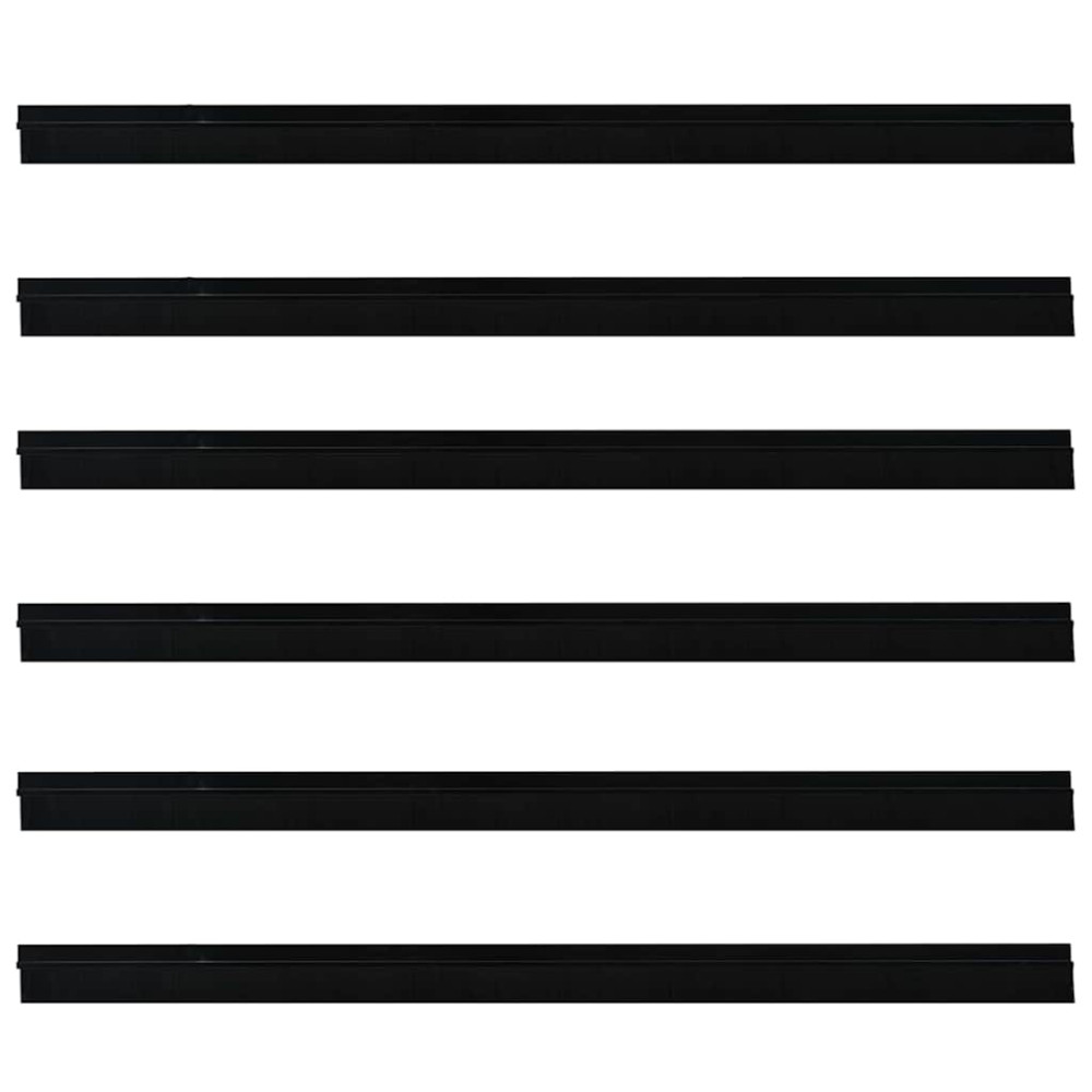 Produktbild för Självhäftande dörrborstlist 6 pcs Svart 100 cm