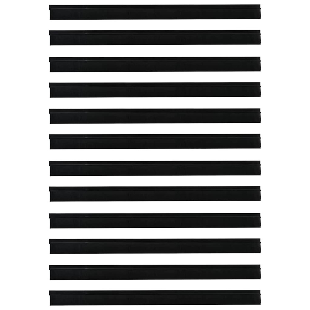 Produktbild för Självhäftande dörrborstlist 12 pcs Svart 100 cm