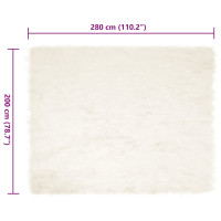 Produktbild för Fuskfäll matta TAFALLA Vit 200 x 280 cm Polyester