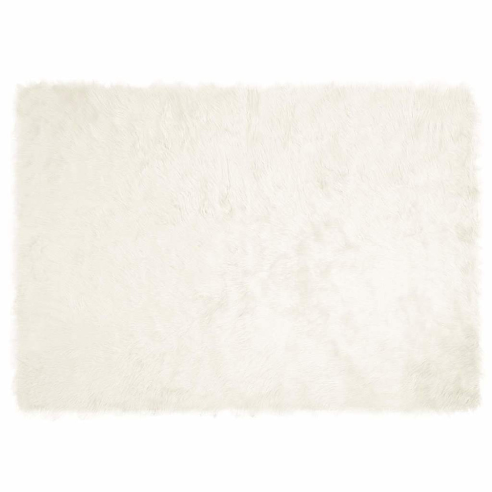 Produktbild för Fuskfäll matta TAFALLA Vit 240 x 340 cm Polyester