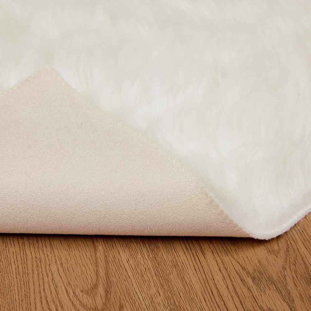 Produktbild för Fuskfäll matta TAFALLA Vit 240 x 340 cm Polyester