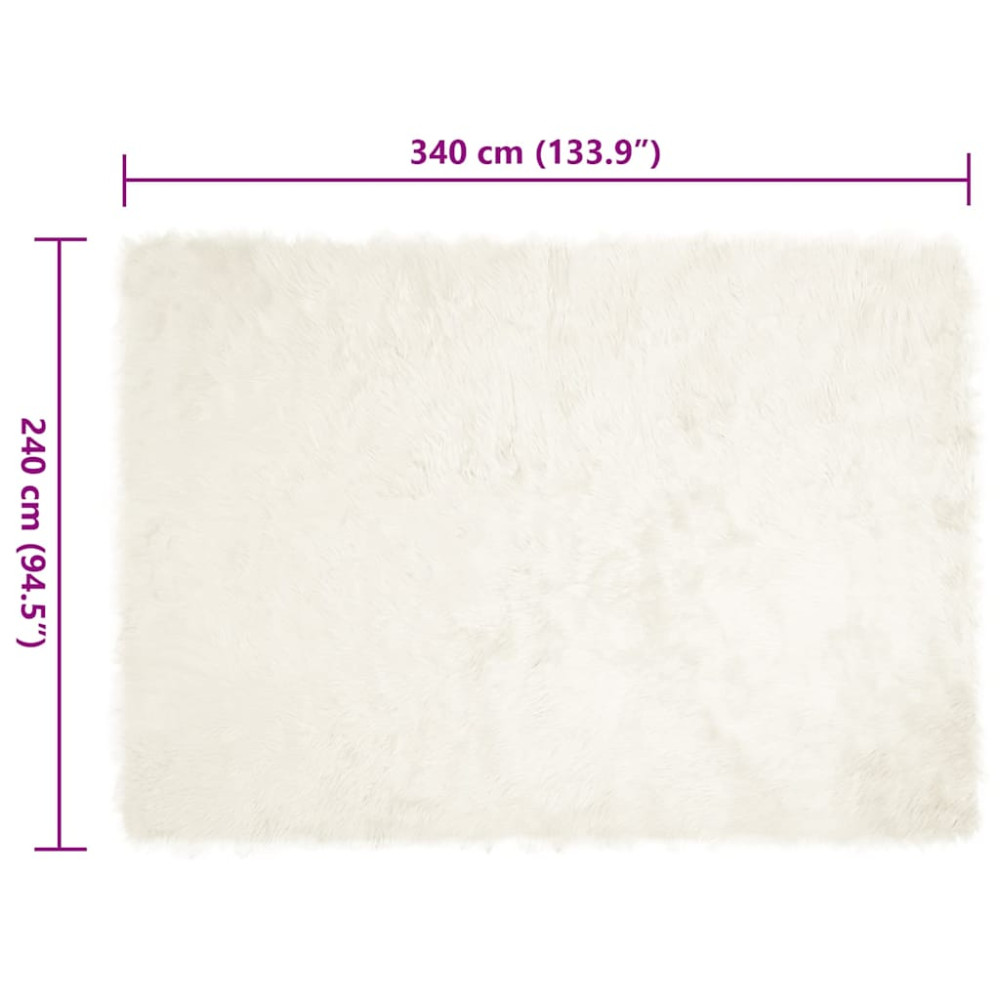 Produktbild för Fuskfäll matta TAFALLA Vit 240 x 340 cm Polyester