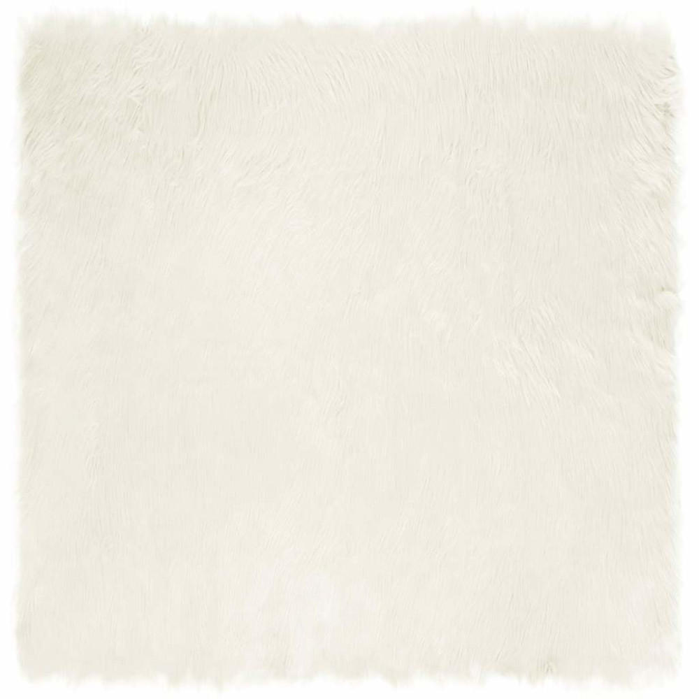 Produktbild för Fuskfäll matta TAFALLA Vit 240 x 240 cm Polyester