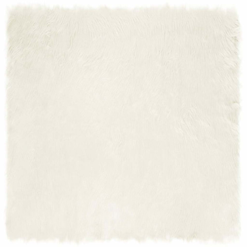 vidaXL Fuskfäll matta TAFALLA Vit 240 x 240 cm Polyester