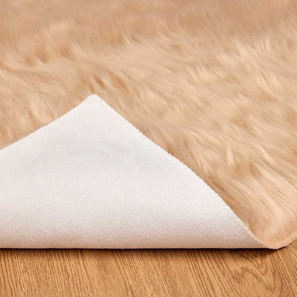 Produktbild för Fuskfäll matta TAFALLA Beige 240 x 340 cm Polyester