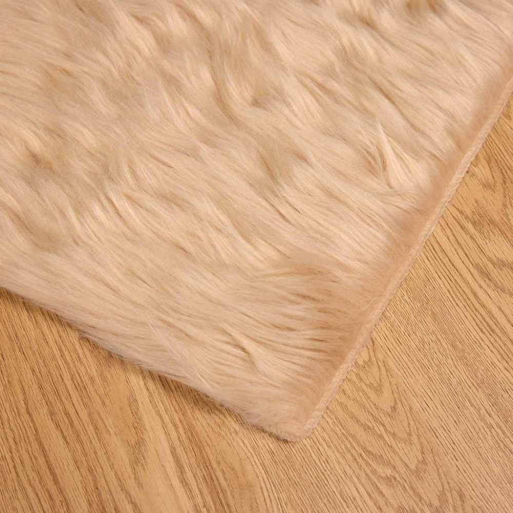 Produktbild för Fuskfäll matta TAFALLA Beige 240 x 340 cm Polyester