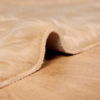 Produktbild för Fuskfäll matta TAFALLA Beige 240 x 340 cm Polyester