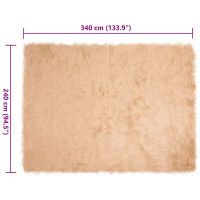 Produktbild för Fuskfäll matta TAFALLA Beige 240 x 340 cm Polyester