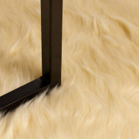 Produktbild för Fuskfäll matta TAFALLA Gräddvit 240 x 240 cm Polyester
