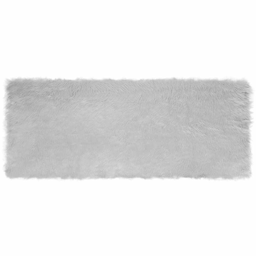 Produktbild för Fuskfäll matta TAFALLA Grå 80 x 200 cm Polyester