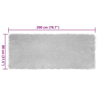Produktbild för Fuskfäll matta TAFALLA Grå 80 x 200 cm Polyester