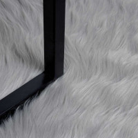 Produktbild för Fuskfäll matta TAFALLA Grå 80 x 250 cm Polyester