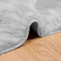 Produktbild för Fuskfäll matta TAFALLA Grå 80 x 250 cm Polyester