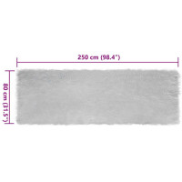 Produktbild för Fuskfäll matta TAFALLA Grå 80 x 250 cm Polyester