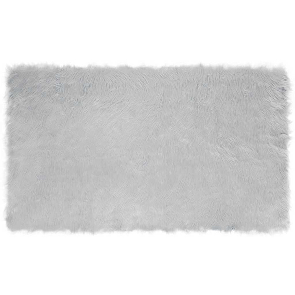 Produktbild för Fuskfäll matta TAFALLA Grå 100 x 200 cm Polyester