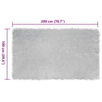 Produktbild för Fuskfäll matta TAFALLA Grå 100 x 200 cm Polyester