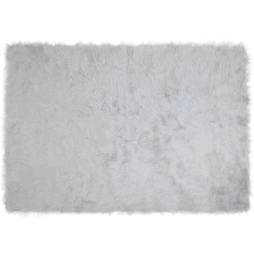 Produktbild för Fuskfäll matta TAFALLA Grå 120 x 170 cm Polyester