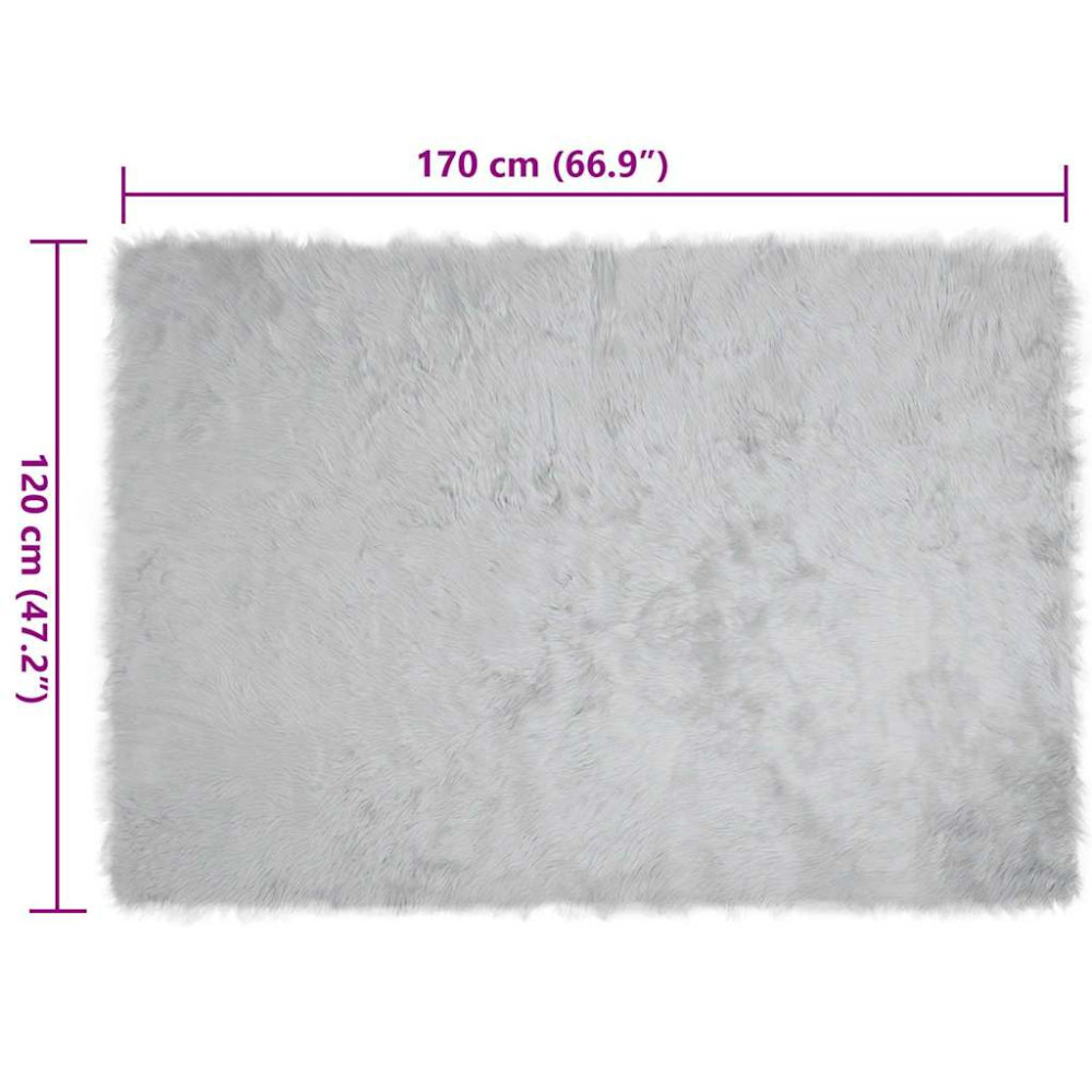 Produktbild för Fuskfäll matta TAFALLA Grå 120 x 170 cm Polyester