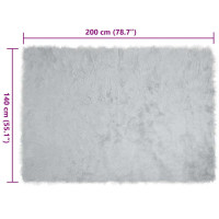 Produktbild för Fuskfäll matta TAFALLA Grå 140 x 200 cm Polyester